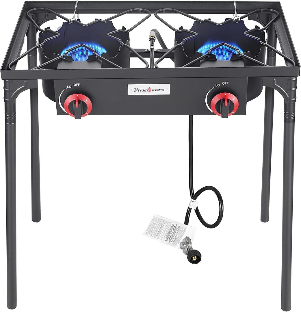 Vivicreate Low Pressure Propane Gas Outdoor Camping BBQ Grill Stove Burner Estufas de Gas para Cocinar Afuera Es gas propano Regulator automatic ignition
