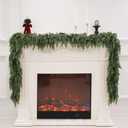 9FT Artificial Cedar Garland for Christmas Decoration - Realistic Winter Greenery Garland for Mantel, Fireplace, Table, Door, Holiday Indoor Outdoor Decor (9FT Leaf without wire)