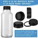 Rozer 50 Pcs Black Plastic Bottle Caps 38 mm for Empty Juice Bottles, Tamper Seal Lids Container Lids Bottle Caps for Crafts DIY, 4, 8, 12, 16, and 32 oz Container