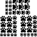 60 Pcs Dog Footprints Wall Decal Vinyl Stickers, Removable Lovely Animal Paw Print Art DIY Sticker Mural for Bedroom Playroom Living Room Office Home Window Door Decoration