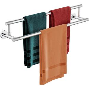 Bath Towel Holders 24 Inch, Chrome Polished SUS304 Stainless Steel Towel Racks for Bathroom - Wall Mounted Bathroom Towel Racks