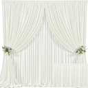 4 Panels Ivory Backdrop Curtain for Wedding Parties Wrinkle Free Ivory Photo Curtains Backdrop Drapes Fabric Decoration for Baby Shower Photoshoot 20ft(W) x 10ft(H)