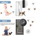 Upgraded Pet Screen Door,Fits Door Opening Size 34''x 83'',Thickened Cat Resistant Mesh Screen Door for Living Room,Kitchen,Bedroom,Cat Proof Screen with Zipper Closure.(U-Type,Black)