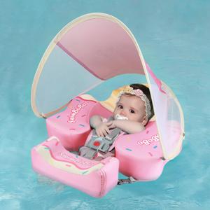 Swimbobo Non Inflatable Baby Floats for Pool with Canopy (Pink Ice Cream)