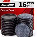 Ezprotekt 1 5/8" Round Carpet Bottom Furniture Caster Cups, 16 Pcs Reusable Furniture Coasters, Felt Furniture Sliders Pads to Protect Hardwood, Tile or Carpetd Floors from Scratches (Brown/Gray)