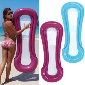 Teyva Daily 8 Pcs 2/4/8 Pcs Inflatable Pool Lounger Float Pool Hammock Floats Adult Inflatable Lounge Chair 23 x 62 Inch Comfortable Floating Seat Swimming Pools Beach Relaxation Favor, Purple, Blue