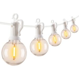 Brightown 29 Feet LED Outdoor String Lights with Shatterproof G40 Edison Bulbs, Connectable and Weatherproof Strand, Commercial Grade Patio Lights for Backyard Garden Patio Decorative, White