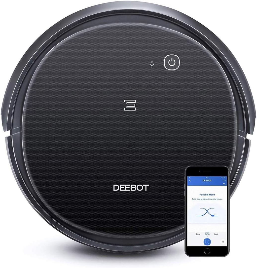 Ecovacs DEEBOT 500 Robot Vacuum Cleaner with Max Power Suction Up to 110 min Runtime Hard Floors and Carpets Pet Hair App Controls Self-Charging Quiet Large Black