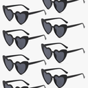 4 Pack Heart Sunglasses Vintage Cat Eye Heart Glasses Retro Bachelorette Bride Sunglasses Bulk for Women