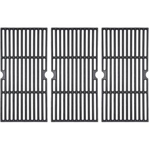 GasSaf 16 7/8" Grill Grates for Charbroil 463420508, 463420511, 463436214, 463440109 Gas Grill, Cast Iron Grates for Char Broil, Thermos, Master Chef, Backyard, 3PCS Grates Replacement for Char-Broil