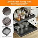 2 Pack Pull Out Cabinet Organizer Expandable Width(12"-18") and Depth(14"-24") No Drill Need Slide Out Drawers With 3 Rails, Heavy Duty Roll Out Shelf Storage for Kitchen, Bathroom Organization Black