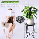 Fashion&cool Side Tables for Small Space, Metal Outdoor Indoor Round Side Table, Small End Table Pool Chair Side Table for Patio Yard Porch Balcony Garden Bedside Plant Stand, W-10 Inch