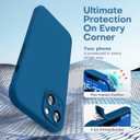 HATOSHI 3 in 1 for iPhone 13 Case, with 2 Pack HD Screen Protector, [Upgraded Full Camera Protection] Liquid Silicone Silky-Soft Touch Slim Shockproof [Anti-Scratch] [Multi-Color] 6.1", Midnight Blue