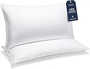 Beckham Hotel Collection Bed Pillows King Size Set of 2 - Down Alternative Bedding Gel Cooling Big Pillow for Back, Stomach or Side Sleepers
