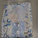 LOZ Women's Blue Leaf Print V-Neck Jumpsuits 2025 Summer Casual Half Sleeve Wide Leg Pants Rompers Beach Wear (M)