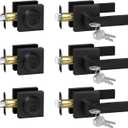 Exterior Door Lock Set with Deadbolt, Door Locks for Front Door with Single Cylinder Deadbolt Lock, Matte Black Door Handle with Lock and Key for Front Door, 3 Pack (All Same Keyed Alike)