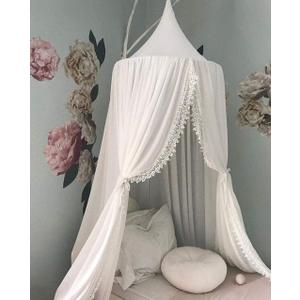 LImiLI Bed Canopy for Girls and Kids Hanging Mosquito Net for Baby Crib Nook Castle Game Tent Nursery Play Room Decor (White)