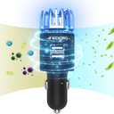 4WDKING Car Air Purifier Ionizer, 12V Plug-in Car Air Freshener Gadgets with Dual USB Charger Removes Cigarette Smoke, Pet and Food Odor, Ionic Ozone (Black)