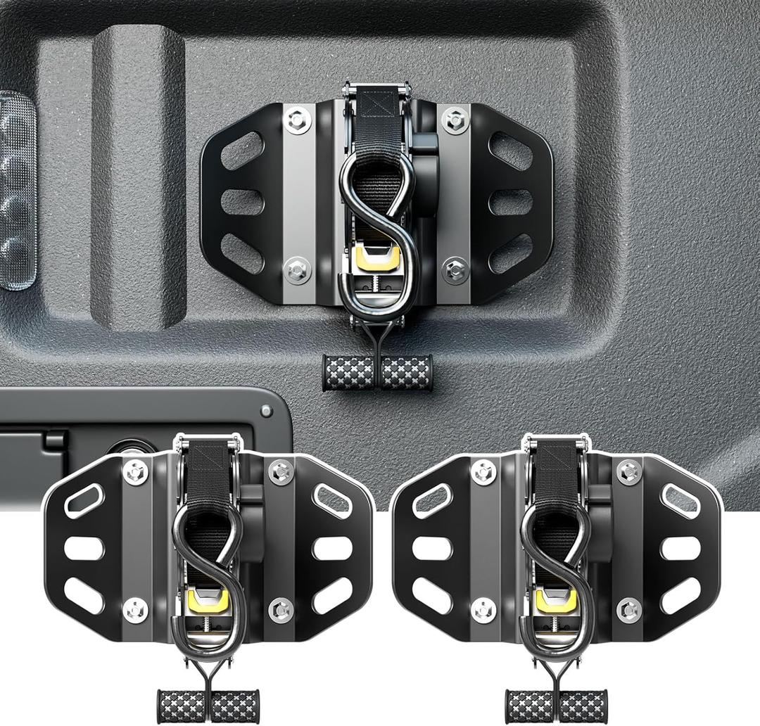 2PCS Retractable Ratchet Straps Compatible with 2015-2025 Ford F150 Retractable Tie Down Straps Replacement for 2015-2025 Ford F-150 Accessories