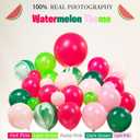 Summer fruit Watermelon Party Decorations Balloon Arch Garland Kit Red Green Pink with Watermelon mylar balloons for one in a melon theme Birthday Party Decorations, 2 inches x 10 inches x 5 inches