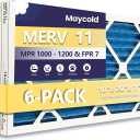 Maycold 10x20x1 MERV 11 Furnace Air Filter (6-Pack), High-Performance HVAC AC Filters for Home Use, Actual Size: 9.70 x 19.70 x 0.75, Individually Wrapped in Plastic
