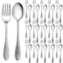 30 Pieces Kids Silverware Set Stainless Steel Toddler Utensils Flatware Set Toddler Silverware 15 x Kids Forks 15 x Kids Spoons Stainless Steel Kids Spoons and Forks Set