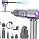 Car Vacuum Portable Cordless 20000PA High Power 4-in-1 Compressed Air Duster & Air Blower & Pump Hand Held Vacuum with Brushless Motor for Car, Home, Office,Camping Ideal Gifts for Men & Women (Purple)