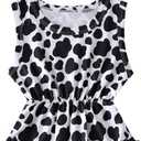 Leapparel Baby Girl Clothes  Floral Sleeveless Newborn Romper Jumpsuit Outfit Set with Headband (6-12 Months, 1-black White)