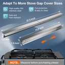 2PCS Kitchen Stove Counter Gap Covers, Stainless Steel Gap Cover, Cooktop Trim Kit, Stove Gap Guards, Oven Gap Filler, Heat Resistant & Effectively Protect Stove Gap Filler(13.8"-27.5" Silver)