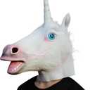 Creepy Party Deluxe Novelty Halloween Costume Party Latex Animal Head Mask, Unicorn