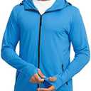 Sejuani Men's UPF 50+ Light Jacket Full Zip Sun Protection Hoodie Long Sleeve Sun Shirts for Men Hiking Fishing Zip Pockets Size S