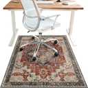 Office Chair Mat for Hardwood Floor, 47"x52" Desk Computer Chair Mat for Hard Wood, Large Anti-Slip Hard Floor Protector Rolling Chair Mat, PVC Mat Desk Rug for Office and Home