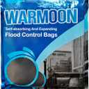 Warmoon Self-Absorbing Flood Barriers (8/10/12ft) - Sandless Water Activated Bags, Reusable Flood Protection for Home & Commercial Use (12ft (1-Pack))