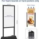 Koov Heavy Duty Sign Holder Stand, 24"x36" Poster Stand with Water-Fillable Base & Wheels, Aluminum Alloy Portable Sidewalk Poster Board Stand, Outdoor Sign Stand for Business, Office, Trade Show, Mall Advertising (Frame Only)