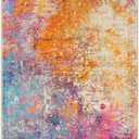Lahome Modern Abstract Runner Rugs with Rubber Backing - 2x8 Colorful Rug Runners for Hallways Non Slip Washable Carpet Runner, Rainbow Soft Non Skid Indoor Long Runner for Bedroom Kitchen