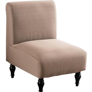 LavishCover Armless Accent Chairs Covers, Thick Armless Recliner Sofa Cover Stretchable, Removable Armless Chair Slipcover for Living Dining Room Hotel (Khaki, 1pc)