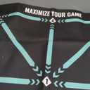 Football Footstep Training Mat, Soccer Training Mat 35 * 24IN, Soccer Skills Training Equipment with Storage Bag and Soccer Return Trainer Net (Black-Blue)