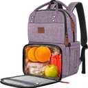 MATEIN Laptop Backpack with Lunch Box, Insulated Women Backpacks with Cooler Compartment, Fits 15.6 inch Laptop Water Resistent Tote Food Bag for College Beach Camping Picnics Hiking (Purple)