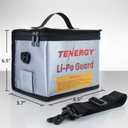 Tenergy Fire Retardant Lipo Zipper Bag for Charging and Storing Lipo Battery Packs, 8.5 x 6.5 x 5.7inch