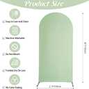 Spandex Fitted Wedding Arch Cover 5FT Sage Green Arch Backdrop Cover, Round Top Chiara Backdrop Stand Covers for Wedding Birthday Party Baby Shower Banquet Arch Decoration (Sage Green, 5FT)