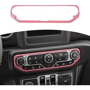 RT-TCZ for Wrangler JL Center Dash AC Switch Cover Trim Frame Red for Jeep Wrangler JL JLU Gladiator JT 2018-2023 Pink Interior Accessories