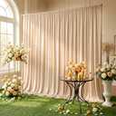 HAEFOO Champagne Backdrop Curtain - 10x10FT Back Drop Curtains for Parties Wrinkle-Free Soft Polyester Backdrop Wedding Decorations Photoground Backdrop Stain-Resistant for Back Drop Stand, 2 Panels