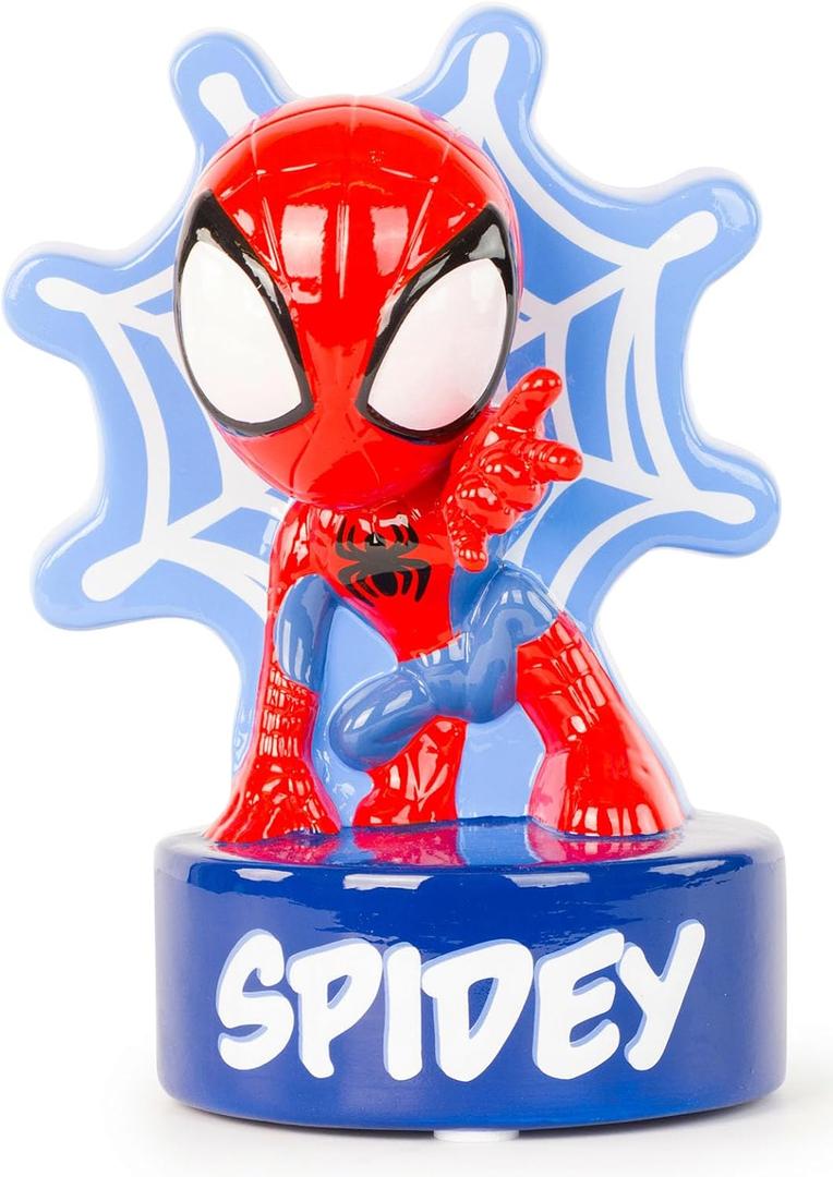 Marvel Spidey & His Amazing Friends Ceramic Piggy Bank - Kids Room Decor & Superhero Coin Bank - Children's Learning Resource