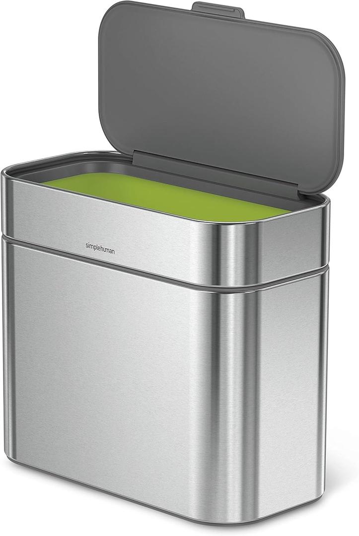 simplehuman Compost Caddy, Detachable and Countertop Bin, 4 Liter / 1.06 Gallon, Brushed Stainless Steel