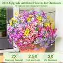 2 x MARTINE MALL 12 Bundles Look Real Artificial Flowers for Outdoors, Realistic Fake Outdoor Flowers, UV Resistant Silk Petunia Flowers for Outside Faux Flowers for Outdoor Garden, Mixed Color