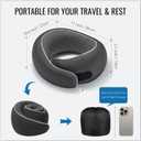 Travel Neck Pillow for Airplanes, Premium Memory Foam Neck Pillow with Ergonomic 360 Support, Travel Essentials for Plane, Car, Train and Home, Max Blue