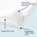 ACCURATEX Hybrid Pillow for Sleeping, Adjustable Shredded Memory Foam Pillow Core with Fluffy Down Alternative Fill Removable Cotton Cover,for Side,Back,Stomach Sleepers,Standard Size