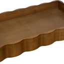 JUIOETURPine Wood Decorative Tray with Handle Rectangular Wooden Serving Tray for Breakfast in Bed,Coffee Table,Dining Table,or Kitchen - Perfect for Living Room,Bedroom,and Entryway Decor (Brown)