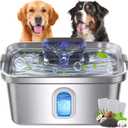 Dog Water Fountain for Large Dogs Stainless Steel Dog Water Fountain 2 Gal Cats & Pets Automatic Pet Water Fountain with Large Drinking Area Ultra-Quiet Pump Water Fountain Dog Bowl with Filters