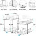 Delamu 2-Tier Under Sink Organizers and Storage, Multi-Purpose Stackable Bathroom Cabinet organizers, Pull Out Kitchen Pantry Organization and Storage with Dividers(2 Pack, Clear)
